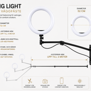 Ring Light med Väggfäste (52 cm )