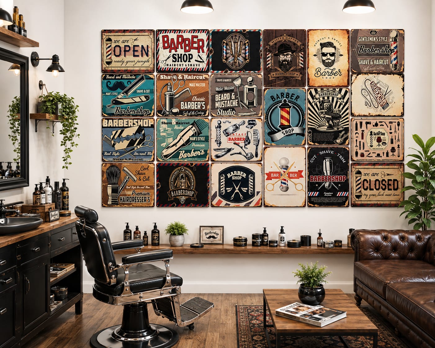 2be32725-d454-47cc-8a4a-7d7c89a1ab02 Barbershop Väggdekoration