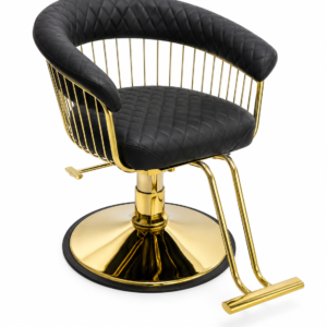 Lyxig Frisörstol – Svart & Guld Design